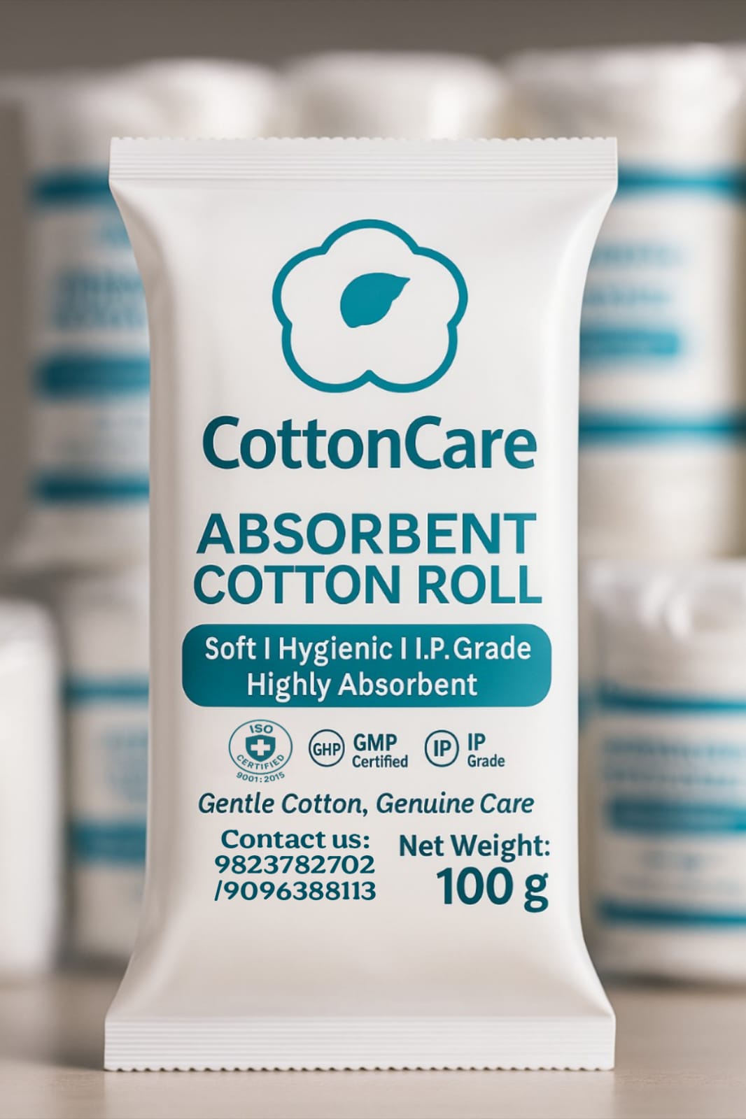 CottonCare Absorbent Cotton Roll - 100g Package